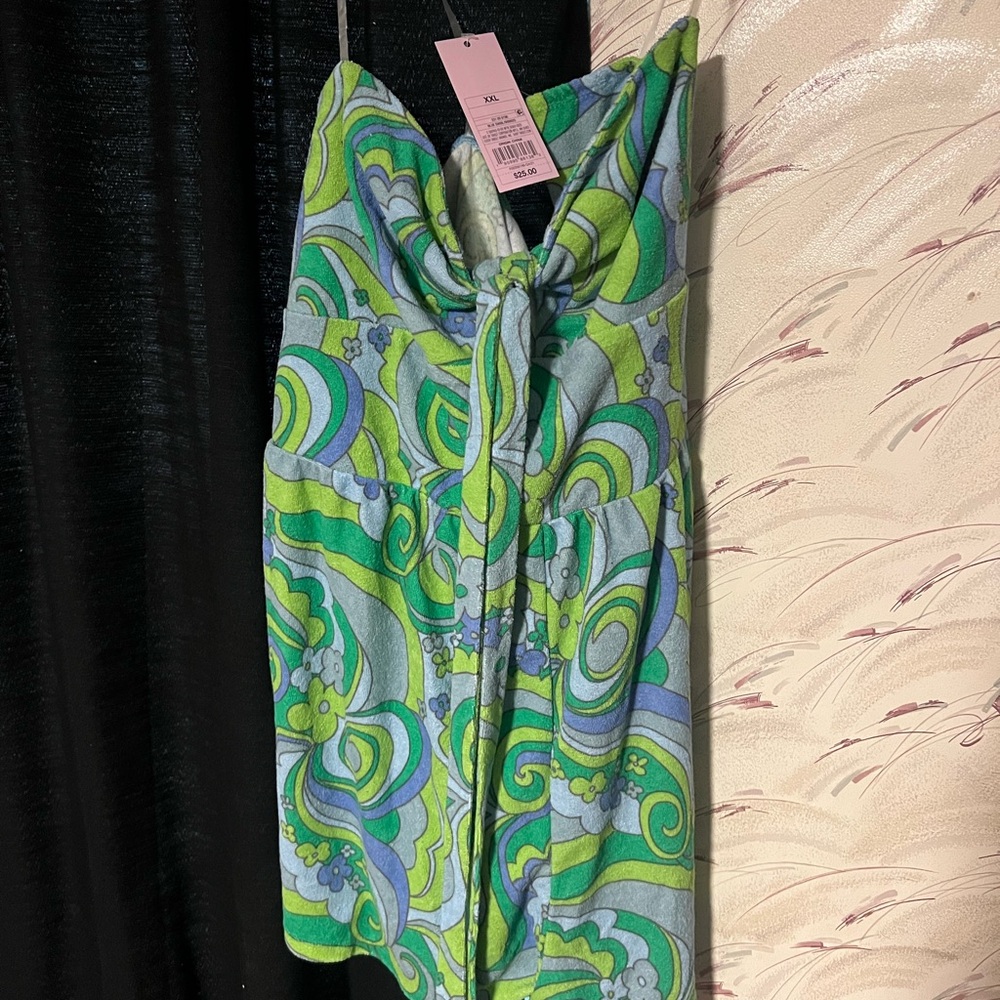 Wild Fable romper XXL blue and green floral swirl